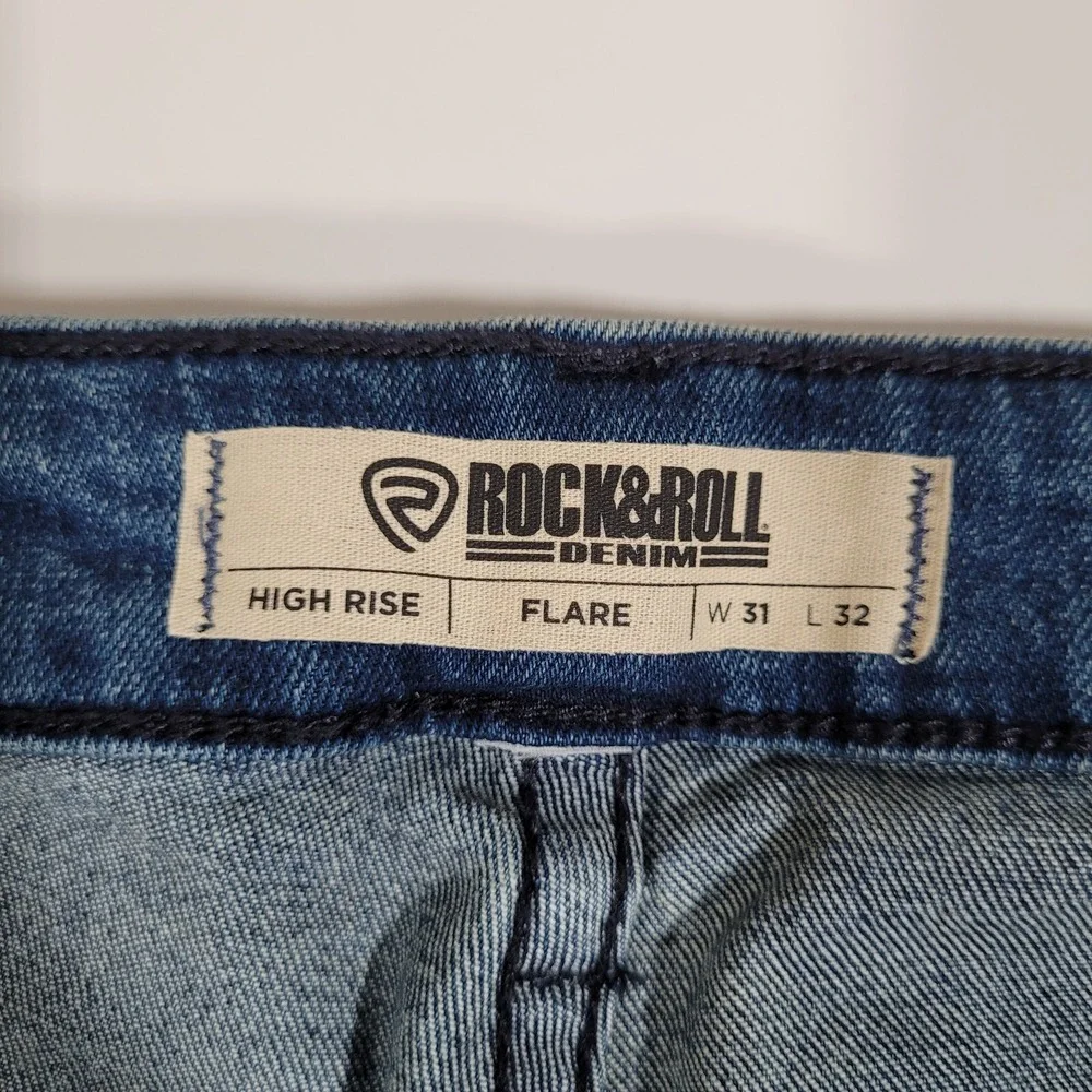Rock &‎ Roll Jeans Women 31 x 32 High Rise Flare Denim Jeans NWT